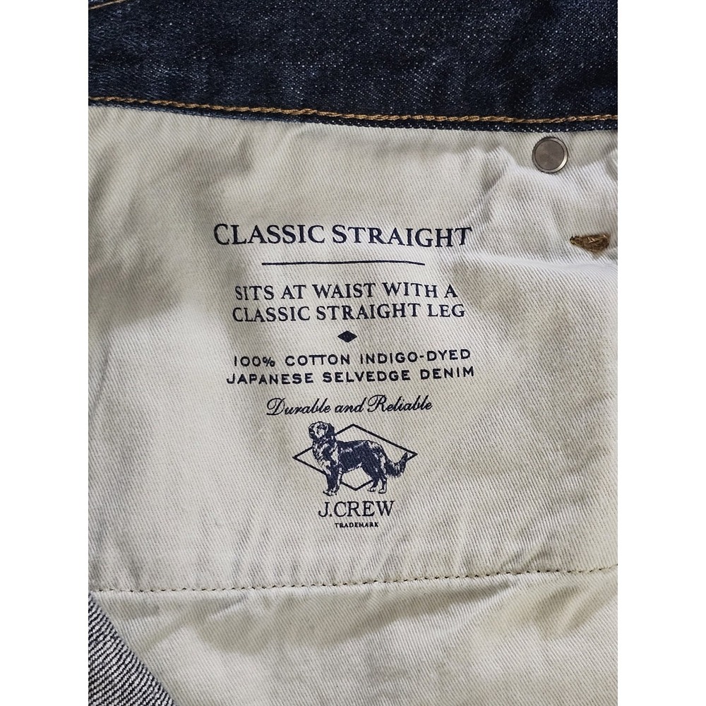 J.Crew Japanese Selvedge Classic Straight Leg Denim Jean 33x30 Nihon Menpu Mill - Picture 10 of 10